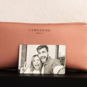 Fotokarte als Geschenk zum Muttertag | Liebes Visitenkarte für die Brieftasche | Personalisierte Karte |  lasergravierte Metallkarte