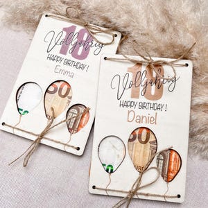 Geldgeschenk Karte zum 18. Geburtstag aus Holz – Geschenk zum Geburtstag – Personalisiert Laser graviert mit Name – kreatives Geschenk – 1