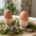 Eierbecher personalisiert mit Name aus Holz \u2013 Eierbecher zu Ostern \u2013 Osterdeko f\u00fcr Fr\u00fchst\u00fcckstisch - 3