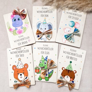Geschenkkarte für Einschulung – personalisiertes Geldgeschenk für Schulkind 2025 – Wunscherfüller, Geschenk zum Geburtstag  - Motiv 1