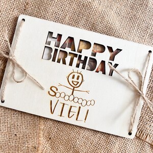 Geldgeschenk Karte zum Geburtstag aus Holz – Geschenk zum Geburtstag – Laser graviert – Geburtstagkarte – Happy Birthday