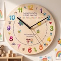 Personalisierte Wanduhr Erzieher Abschiedsgeschenk Kita | Kita Abschied Geschenk mit Kindernamen | Dankeschön Erzieherin Uhr aus Holz