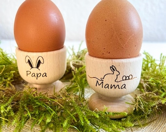 Eierbecher personalisiert mit Name aus Holz – Eierbecher zu Ostern – Osterdeko für Frühstückstisch