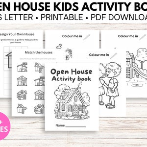 Real Estate Open House Kid Activity Book, Realtor Worksheets, Real Estate Marketing, PDF Instant Download, Real Estate Printables,