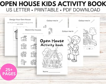 Real Estate Open House Kid Activity Book, Realtor Worksheets, Real Estate Marketing, PDF Instant Download, Real Estate Printables,
