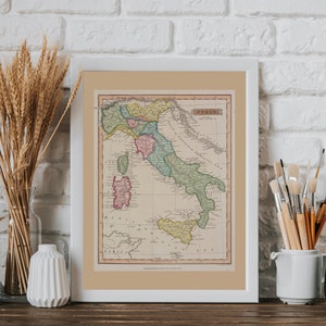 Italien Poster | Italien Karte | Italienische Halbinsel Karte | Schwarz & Weiß Minimalistischer Print-Poster | Home Kunst | Karte Home Decor