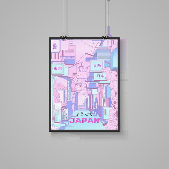 Japan Anime Poster - Japan Street Anime Print - Tokyo Kyoto Osaka Poster - Anime Wall Art - Tokyo Wall Art