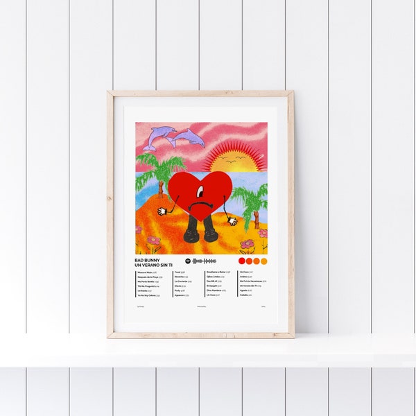 Bad Bunny Poster - Un Verano Sin Ti Poster - Un Verano Sin Ti Tracklist - Album Cover Poster Poster Wall Art - Bad Bunny Print - Home Decor