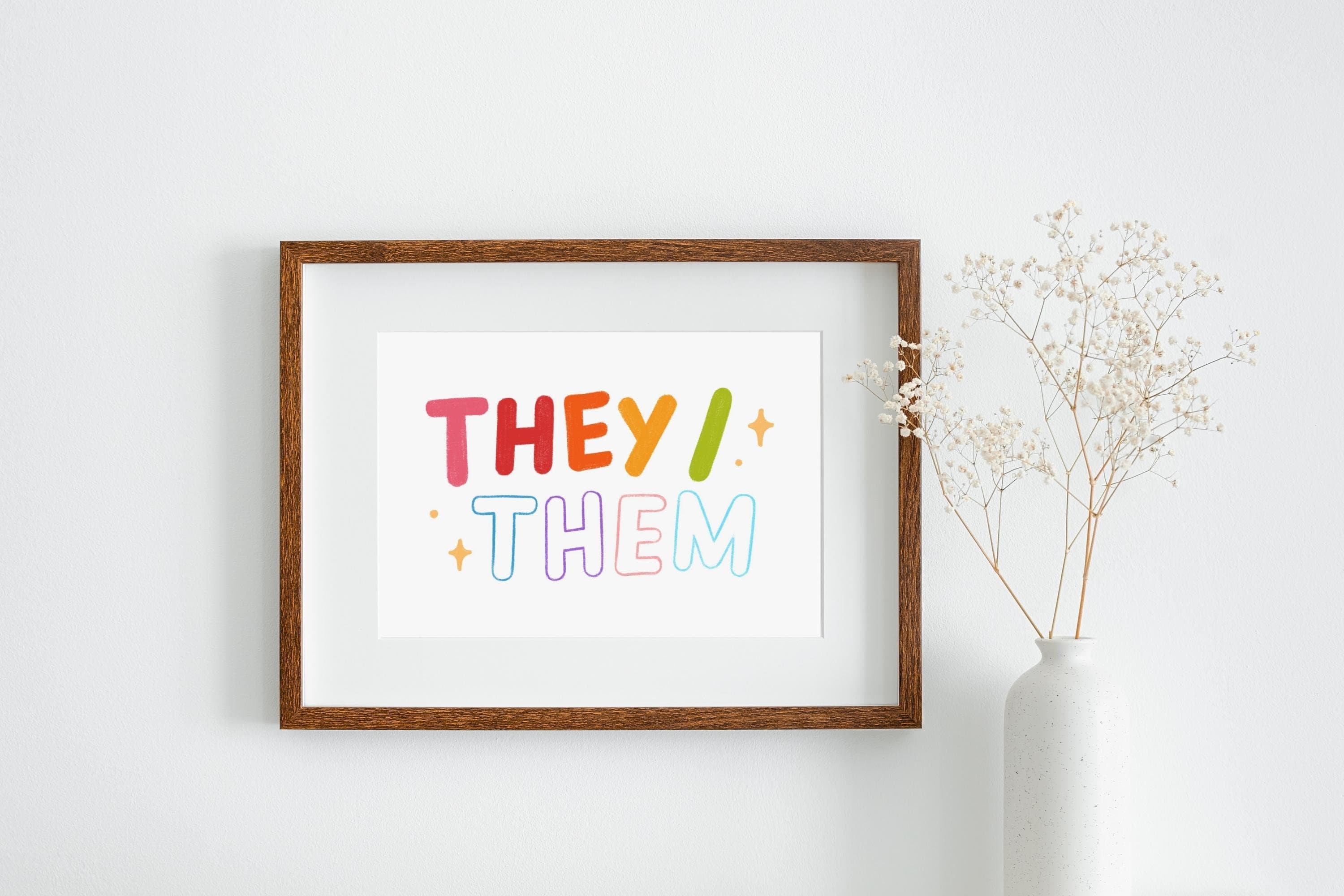 They Them Pronoun Poster LGBTQ Print Gender Poster Gay - Etsy