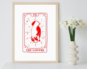 The Lovers Tarot Card Print | Spiritual Wall Art (Digital Download)