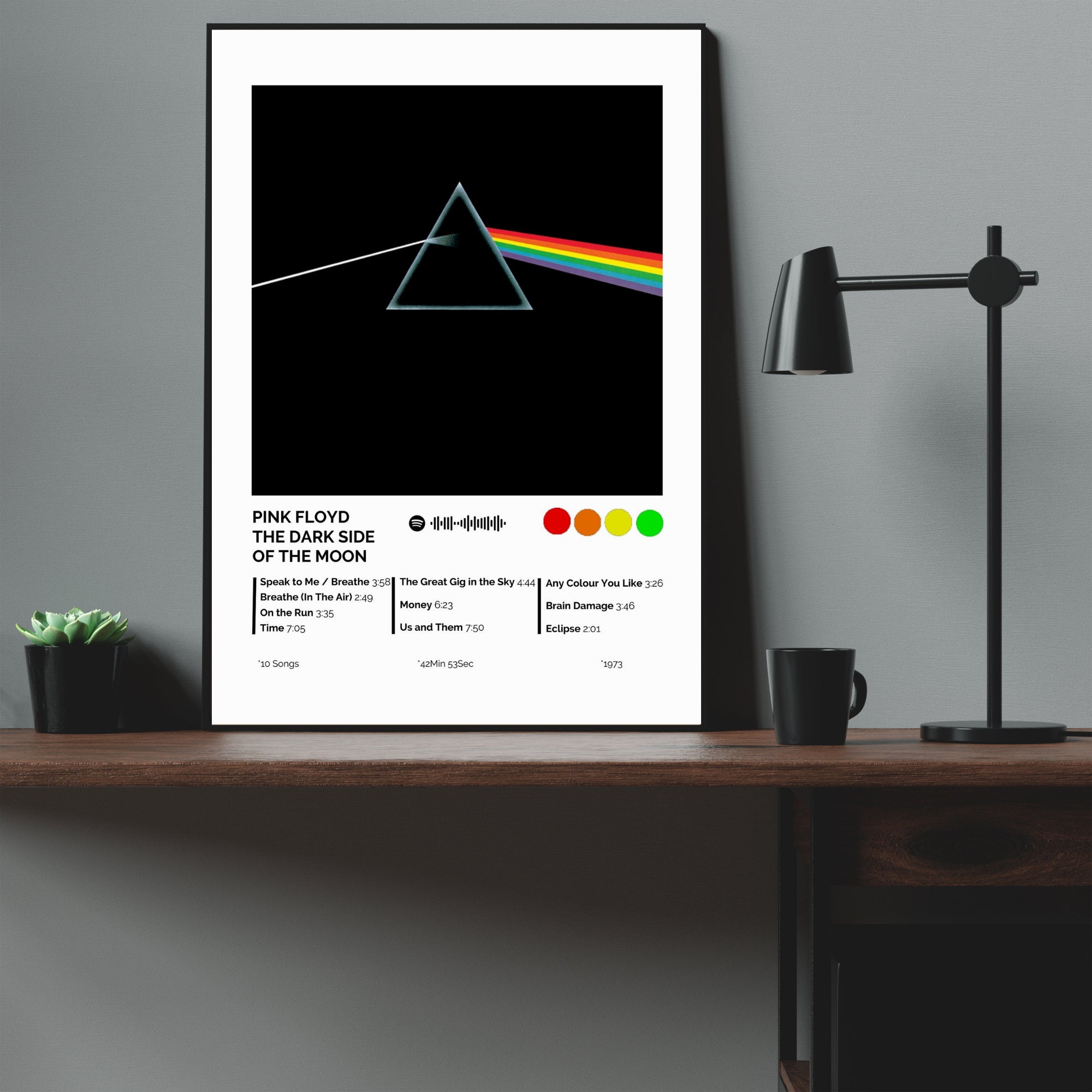 Póster Pink Floyd The Dark Side Of The Moon (91.5x61 Cm) + Póster Extra De Paraíso Playero - Envío En Tubo Protector