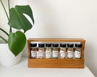 Vintage Retro Handmade Wooden Spice Rack | Kitchen Gift Idea