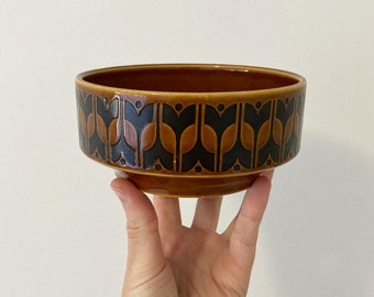 Vintage ‘Hornsea England 1974 Heirloom’ Retro Pattern Brown Nibbles Bowl | Patterned Dish | Unique Gift Idea