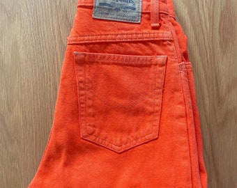 Retro Tangerine ‘Just Jeans’ Tangerine Orange High Waisted Jeans | Size 10 (Small Fit) | Women’s Fashion