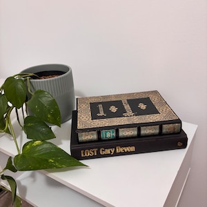 Vintage 1980’s Ornate Books, ‘Boccacia Decameron’ and ‘Lost’ by Gary Devon | Green and Black Display Books | Coffee Table Decor