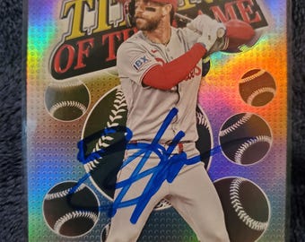 Bryce Harper Authentic Hand Signed Topps Baseball Card Autographed Philadelphia Phillies Autograph Washington Nationals MVP