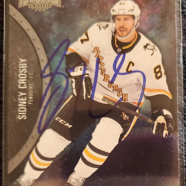 Sidney Crosby Authentic Hand Signed 2021 Metal Universe Card Autographed Pittsburgh Penguins Hockey Future Hall Of Fame Autograph HOF