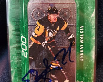 Evgeni Malkin Authentic Hand Signed Hockey Card Autographed Pittsburgh Penguins Future Hockey Hall Of Fame Autograph HOF