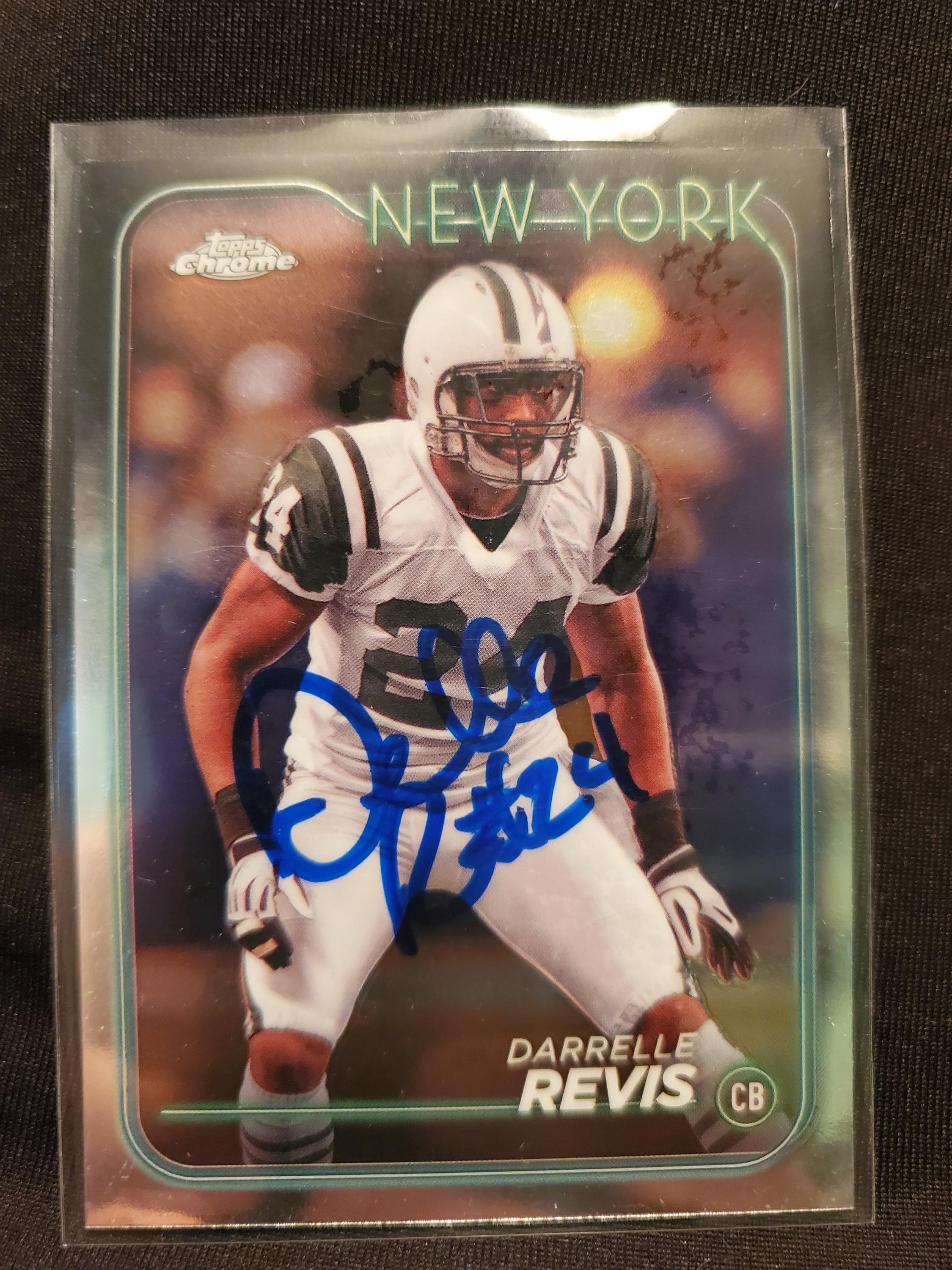 Darrelle Revis Authentic Hand Signed Topps Chrome Card Autographed