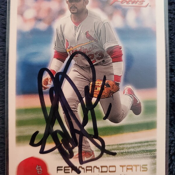 Fernando Tatis Jr Authentic Hand Signed 2000 Fleer Baseball Card Autographed San Diego Padres Cardinals Autograph Future HOF Hall Of Fame