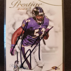 Ray Lewis Authentic Hand Signed Panini Prestige Card Autographed HOF Autograph Hall Of Fame Superbowl MVP Baltimore Ravens