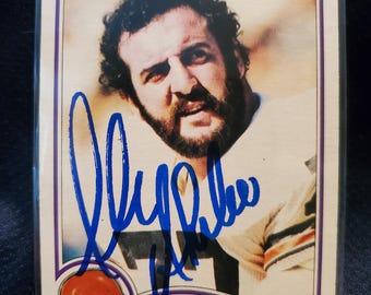 Lyle Alzado Authentic Hand Signed 1982 Topps Card Autographed Deceased Autograph Oakland Raiders Denver Broncos Los Angeles LA Vegas