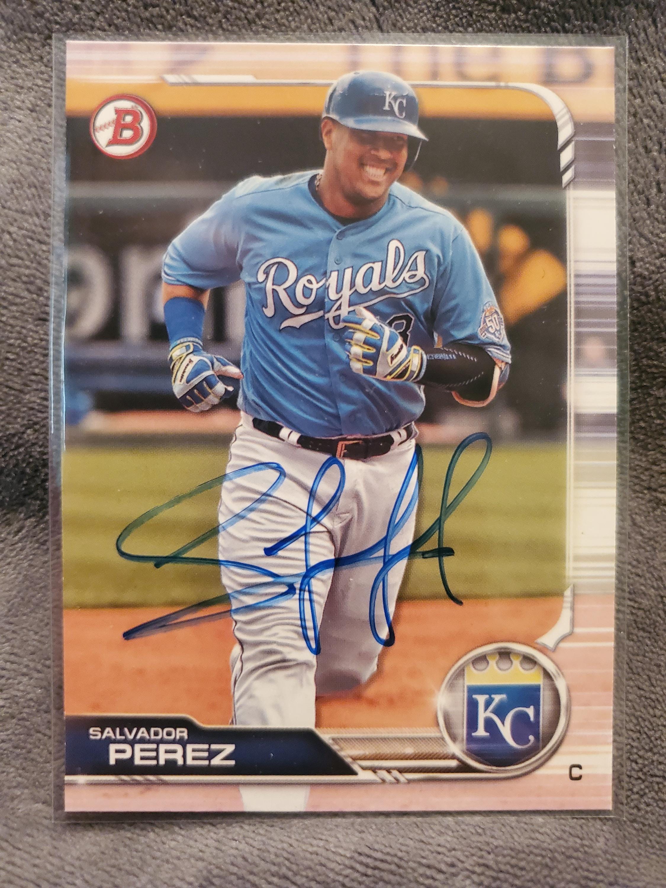 Salvador Perez Authentic Hand Signed Topps Baseball Card All Star