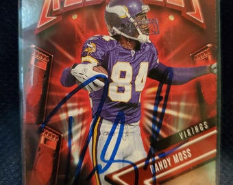 Randy Moss Authentic Hand Signed Football Card Autographed New England Patriots Auto Minnesota Vikings Hall Of Fame