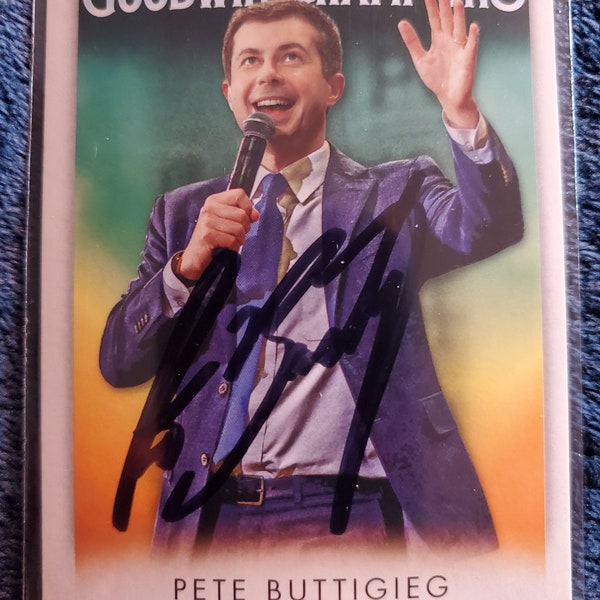 Pete Buttigieg Signed 2021 Upper Deck Card Autographed US Politician Mayor Pete Secretary of Transportation BLM US Navy Reserve Lieutenant