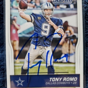 Tony Romo Authentic Hand Signed 2016 Score Football Card Autographed Dallas Cowboys Autograph Hall Of Fame Auto HOF Super Bowl