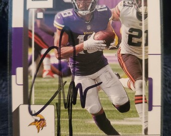 Justin Jefferson Authentic Hand Signed Panini Football Card Autographed Minnesota Vikings Autographed Pro Bowl