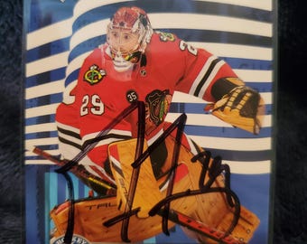 Mark Andre Fleury Authentic Hand Signed Card Minnesota Wild Autographed Pittsburgh Penguins Future Blackhawks Hall Of Fame Autograph