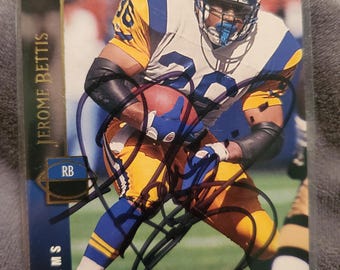 Jerome Bettis Authentic Hand Signed Upper Deck Electric Football Card Autographed Pittsburgh Steelers Autograph HOF Auto LA Rams