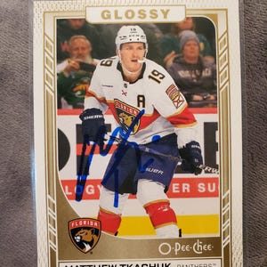 Carte OPC authentique signée Matthew Tkachuk, dédicacée, hockey des Panthers de la Floride, Flames de Calgary, Coupe Stanley, États-Unis
