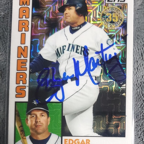 Edgar Martinez Authentic Hand Signed 2019 Topps Baseball Card HOF Autographed Hall of Fame Autograph Seattle Mariners