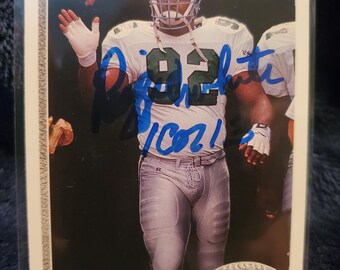 Reggie White Authentic Hand Signed Card Autographed HOF Autograph Greenbay Packers Football Hall Of Fame Deceased Philadelphia Eagles