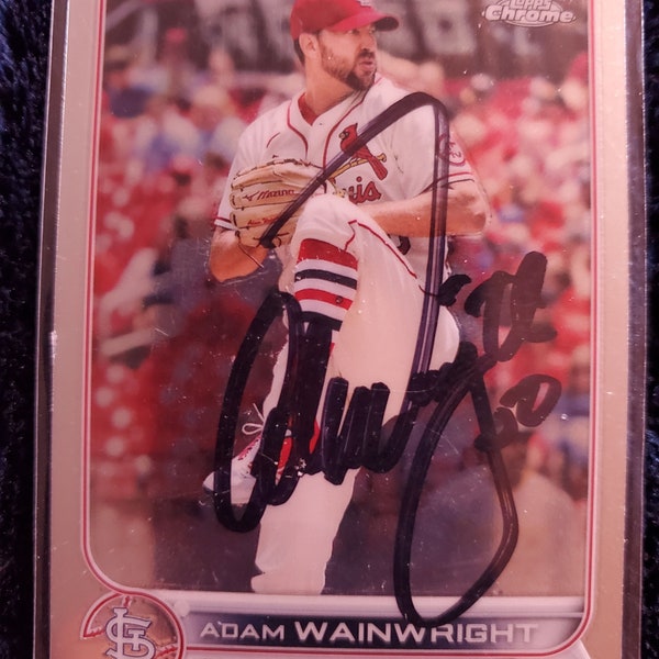 Adam Wainwright Authentic Hand Signed 2022 Topps Chrome Card HOF Autographed Future Hall of Fame Autographed St Louis Cardinals HOF