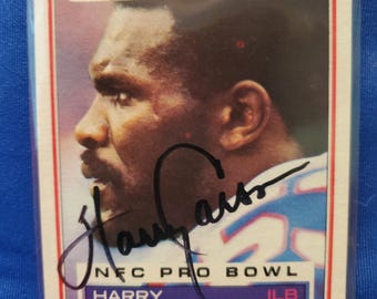Harry Carson Authentic Hand Signed 1983 Topps Football Card Autographed NY Giants Autograph Pro Football Hall Of Fame New York Linebacker