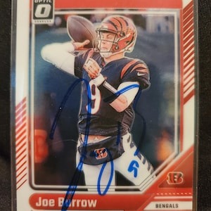 Joe Burrow Authentic Hand Signed Donruss Optic Football Card HOF Autographed Cincinnati Bengals Autograph Super Bowl