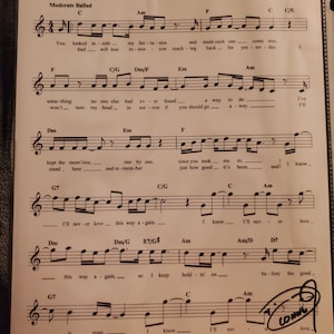 Dinner Warwick Authentic Hand Signed 8.5x11 Sheet Music Photograph of I&#39;ll Never Love This Way Again Autographed Hall Of Fame HOF