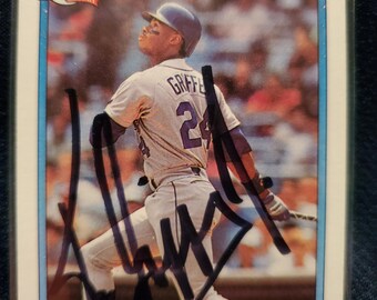 Ken Griffey Jr Authentic Hand Signed Baseball Card HOF Autographed Hall of Fame Autograph Seattle Mariners
