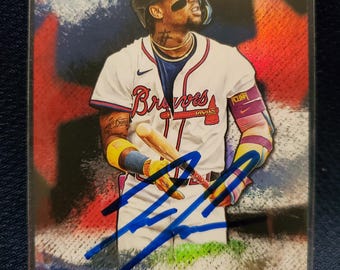 Ronald Acuna Jr Authentic Hand Signed Baseball Card Atlanta Braves Autographed All Star Autograph
