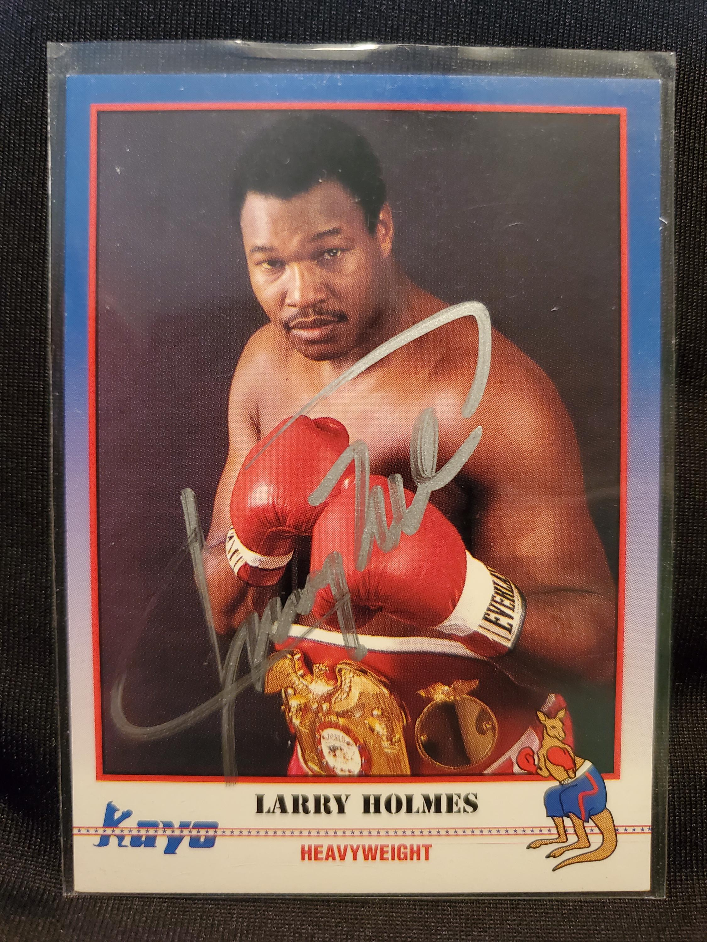 Larry Holmes サイン入りボクシングアート Larry Holmes Signed Photo 11x14 Vs Muhammad Ali Boxing HW Champion