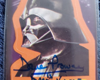 David Prowse Authentic Hand Signed Original 1977 Star Wars IV A New Hope Sticker Card Autographed Darth Vader Deceased Actor Movie Dave