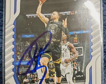 Stephen Curry Authentic Hand Signed Panini Basketball Card Autographed Golden State Warriors Future Hall of Fame Autograph HOF MVP