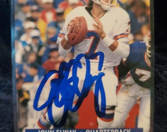 John Elway Authentic Hand Signed Football Card Autographed HOF Football Hall Of Fame Auto Denver Broncos Autograph