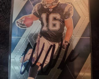 Wes Welker Authentic Hand Signed Pamini Mosaic Football Card All Pro New England Patriots Maimi Dolphins Chargers Broncos Rams