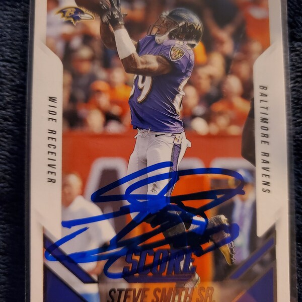 Steve Smith Sr Authentic Hand Signed 2015 Score Card Autographed HOF Autograph Future Hall Of Fame Baltimore Ravens