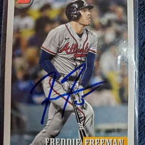 Freddie Freeman Authentic Hand Signed 2021 Bowman Baseball Card Autographed Atlanta Braves Autograph Los Angeles Dodgers All Star