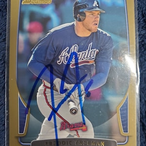 Freddie Freeman Authentic Hand Signed 2013 Bowman Baseball Card Autographed Atlanta Braves Autograph Los Angeles Dodgers All Star